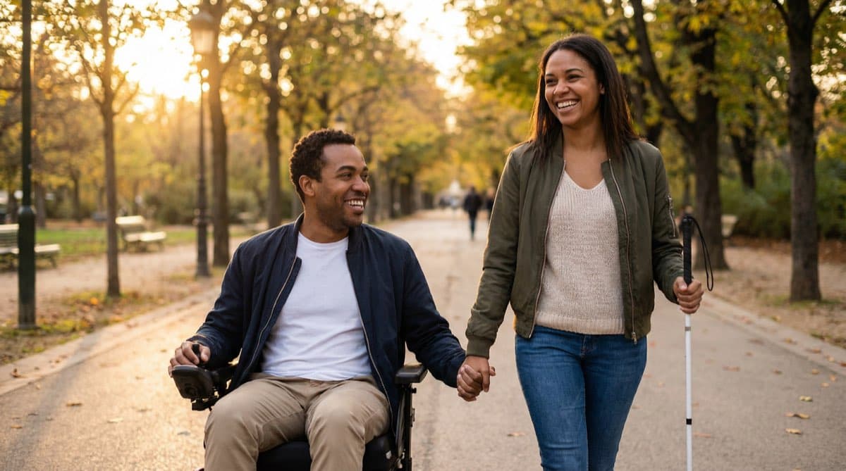 Couple walking together