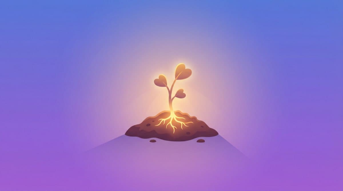 Seedling growing, symbolizing new beginnings and growth potential
